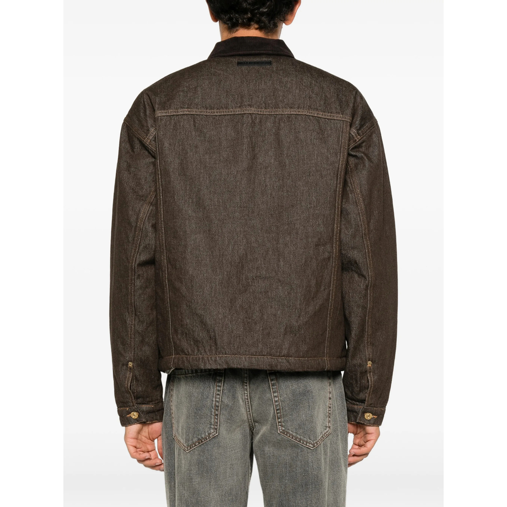 Corduroy-Collar Denim Jacket