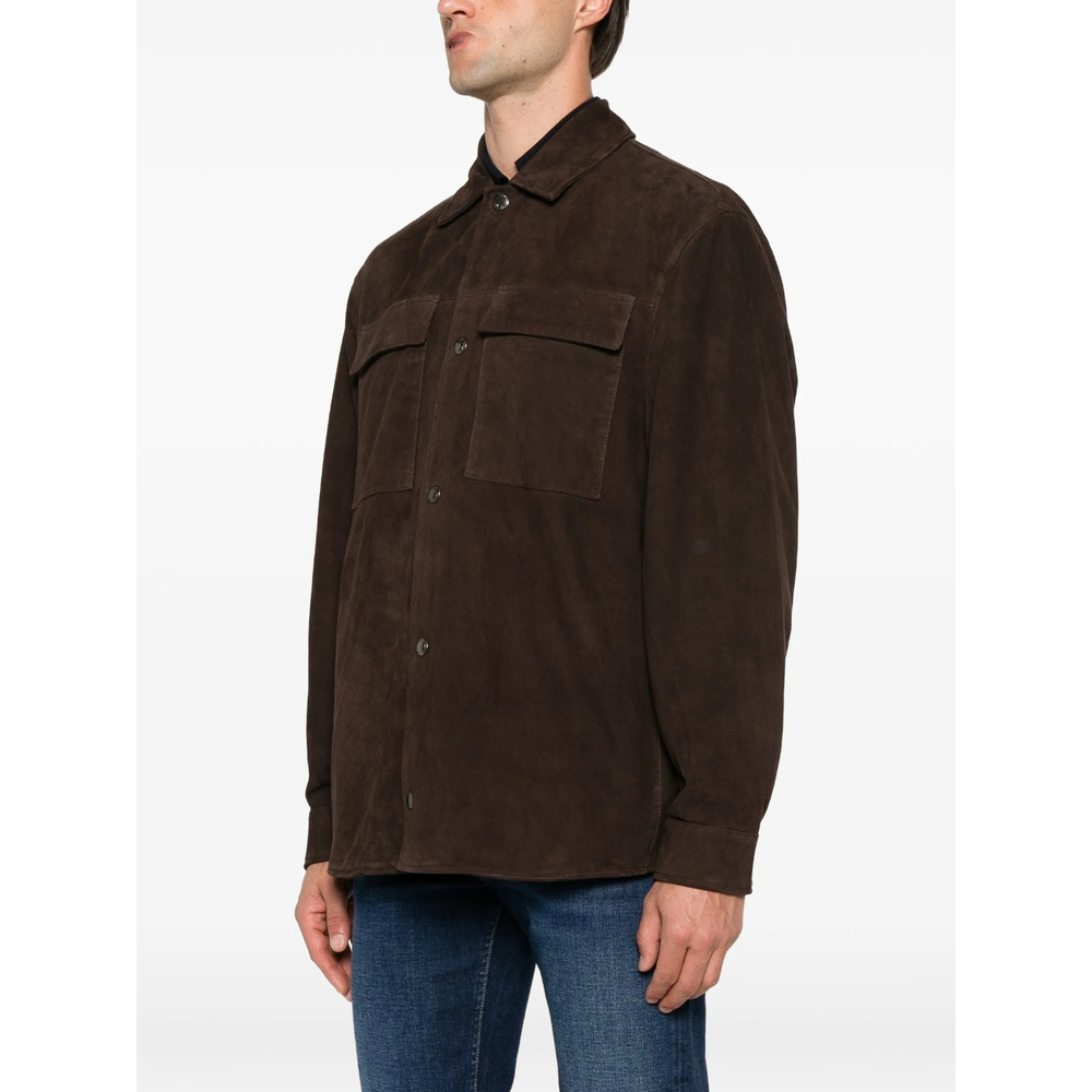 Suede Flap-Pocket Shirt