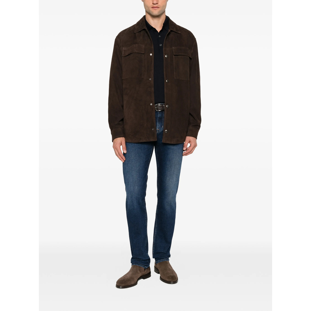 Suede Flap-Pocket Shirt