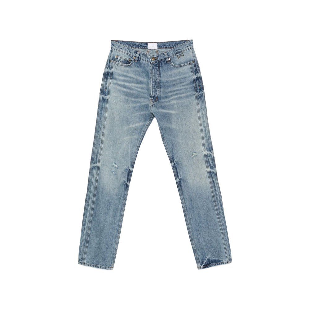 R H U D E Distressed Straight-leg Jeans