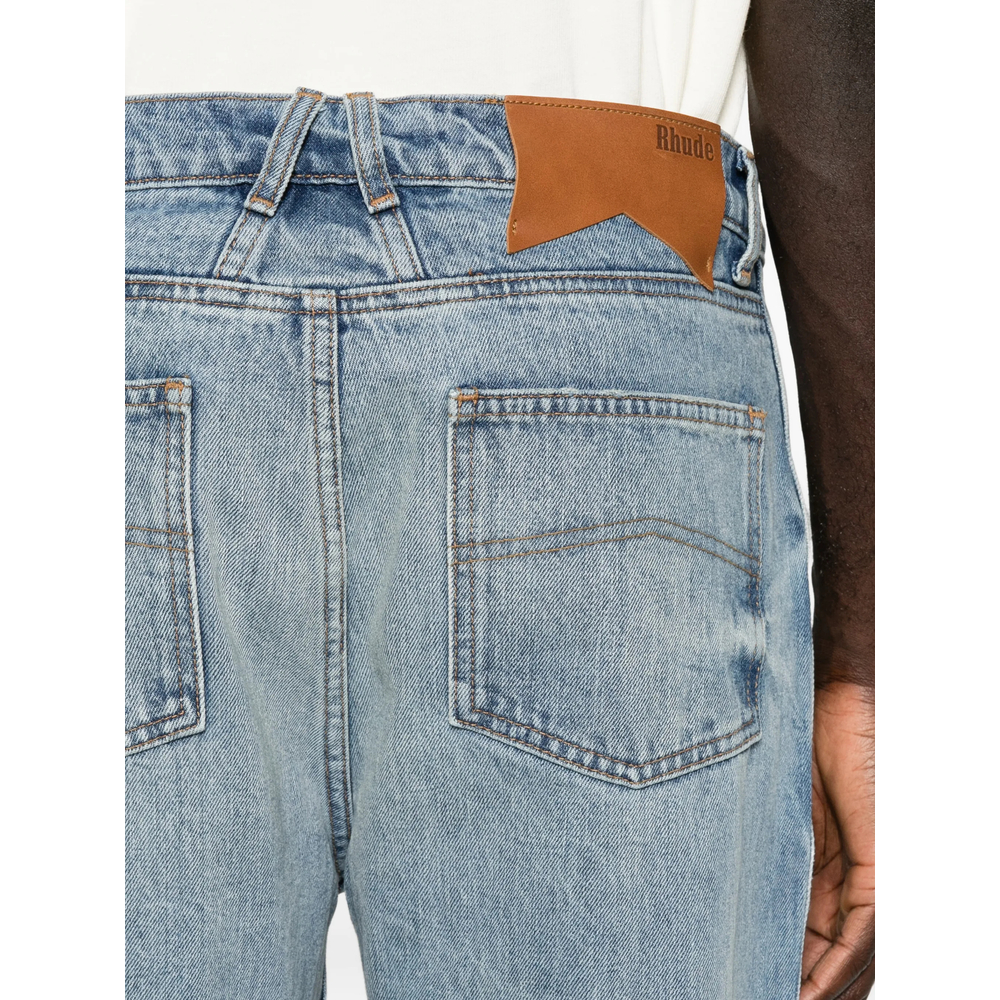 Distressed Straight-Leg Jeans