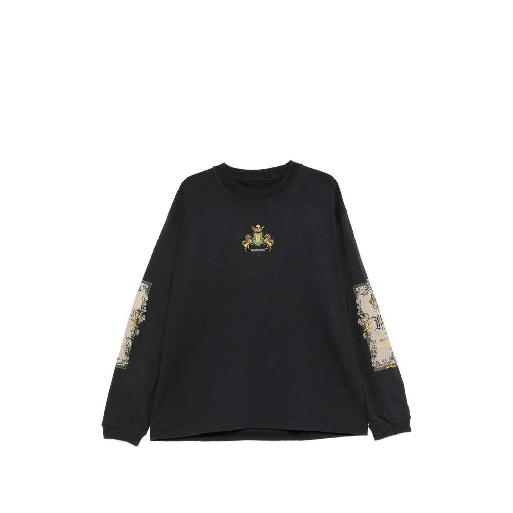 R H U D E Bordeaux Reserve Graphic-print Long-sleeve T-shirt