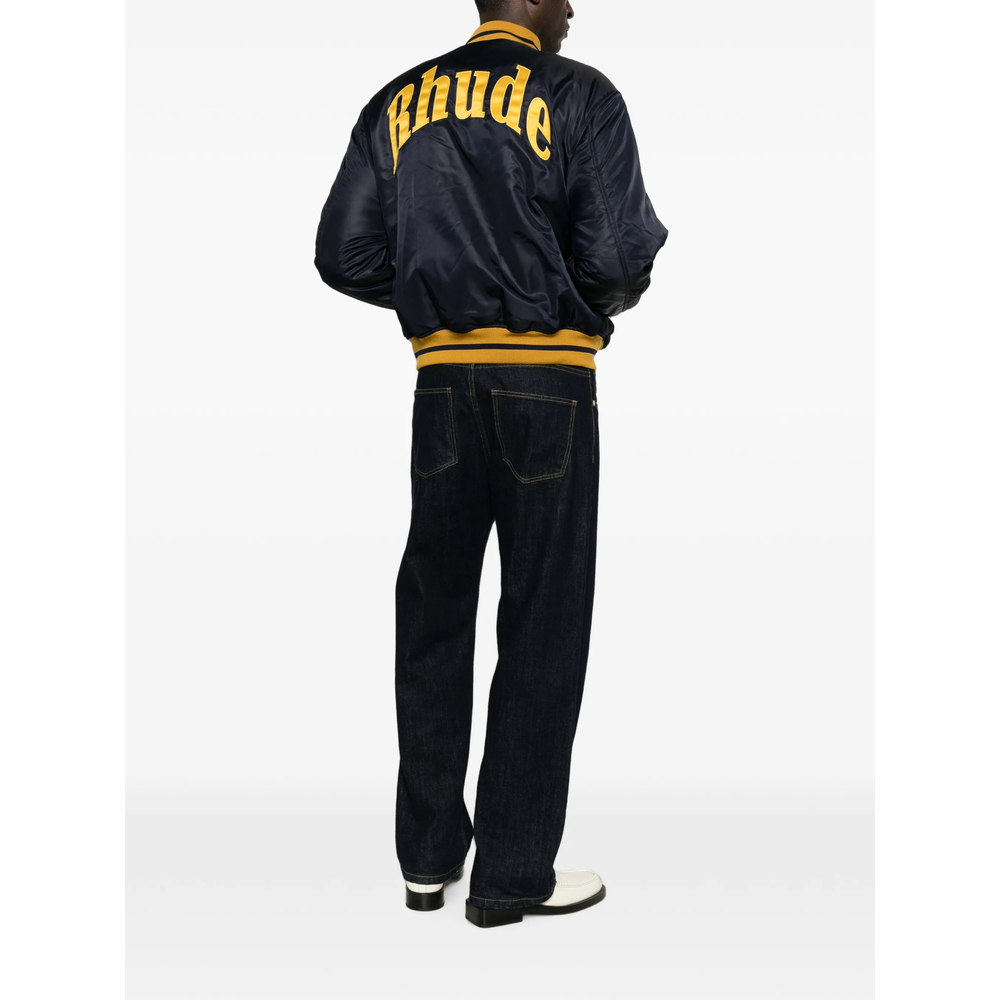Logo-Patch Striped-Trim Jacket