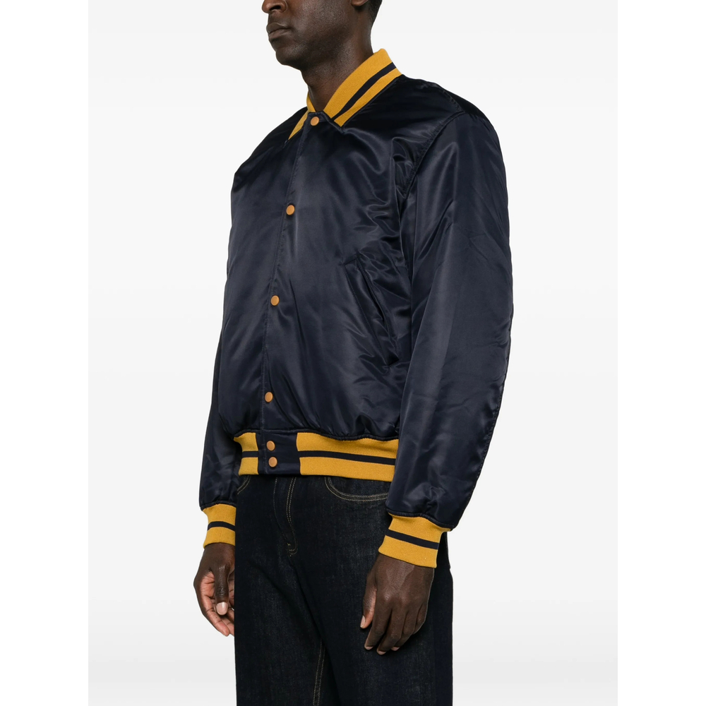 Logo-Patch Striped-Trim Jacket