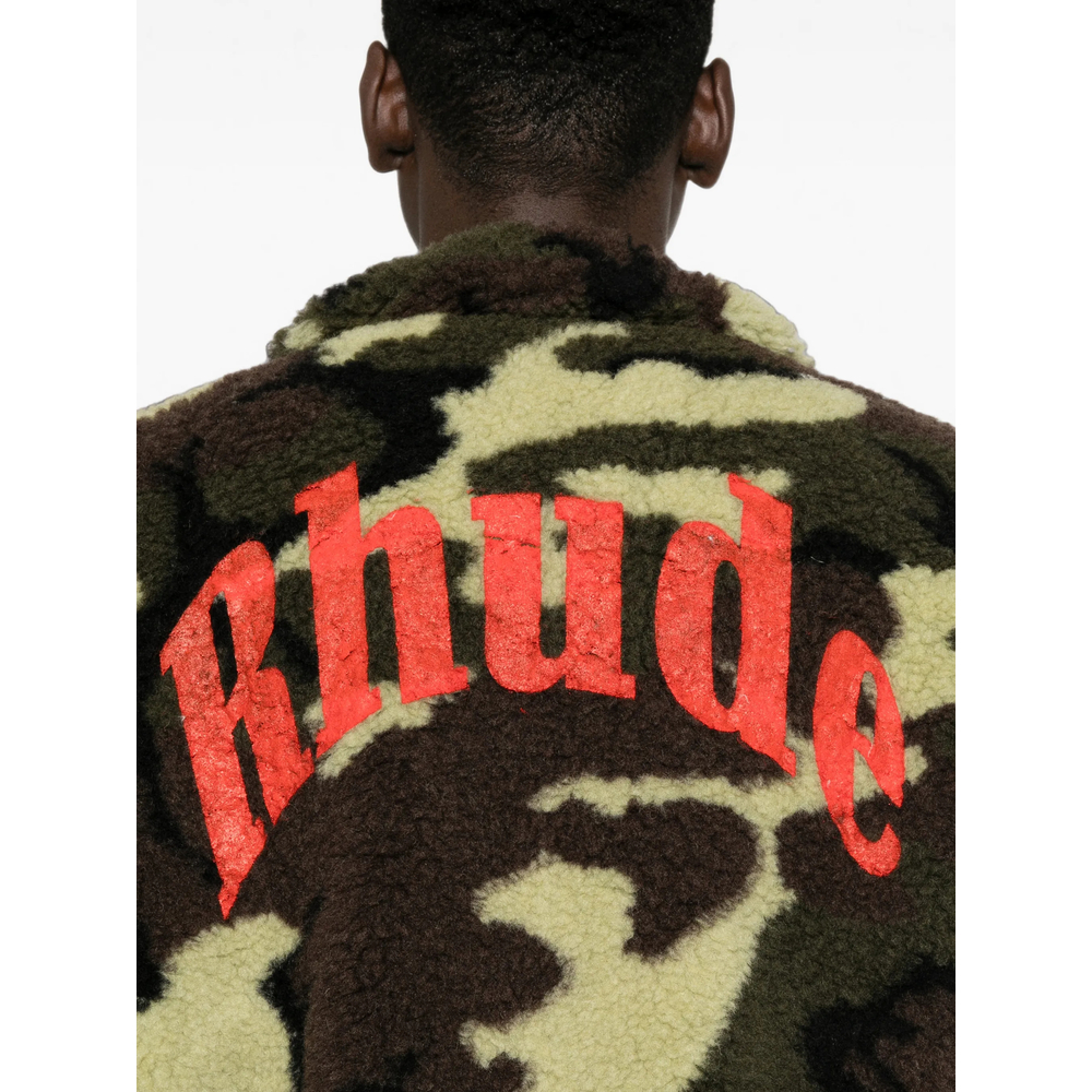 Camouflage-Print Logo-Embroidered Jacket