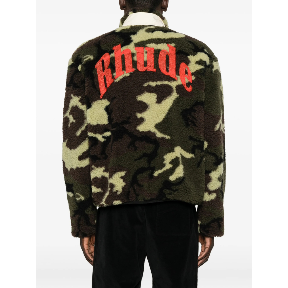 Camouflage-Print Logo-Embroidered Jacket
