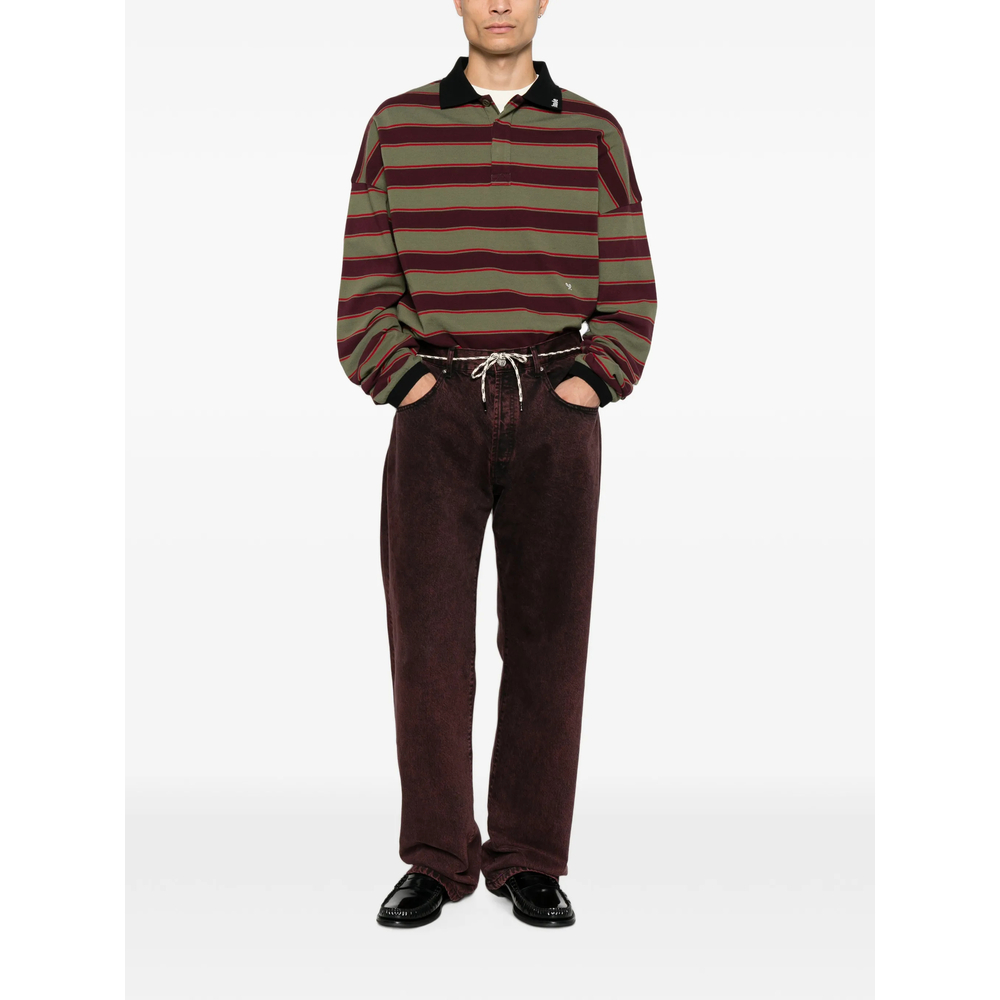 Striped Long-Sleeve Polo Shirt