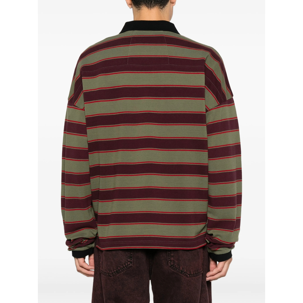 Striped Long-Sleeve Polo Shirt