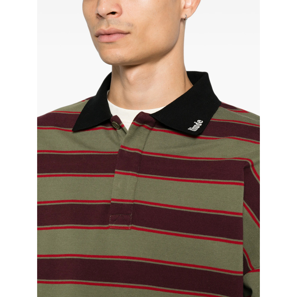 Striped Long-Sleeve Polo Shirt