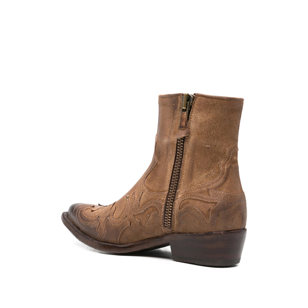 Embroidered Western-Style Boots