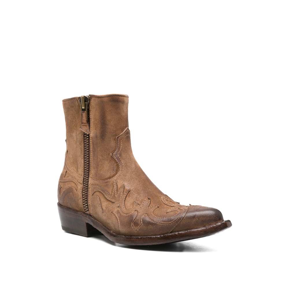 Embroidered Western-Style Boots