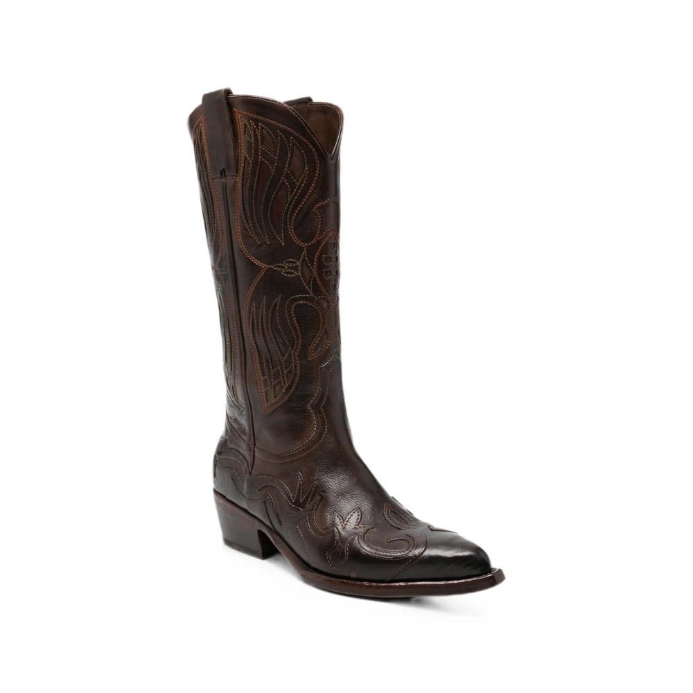 Embroidered Leather Boots