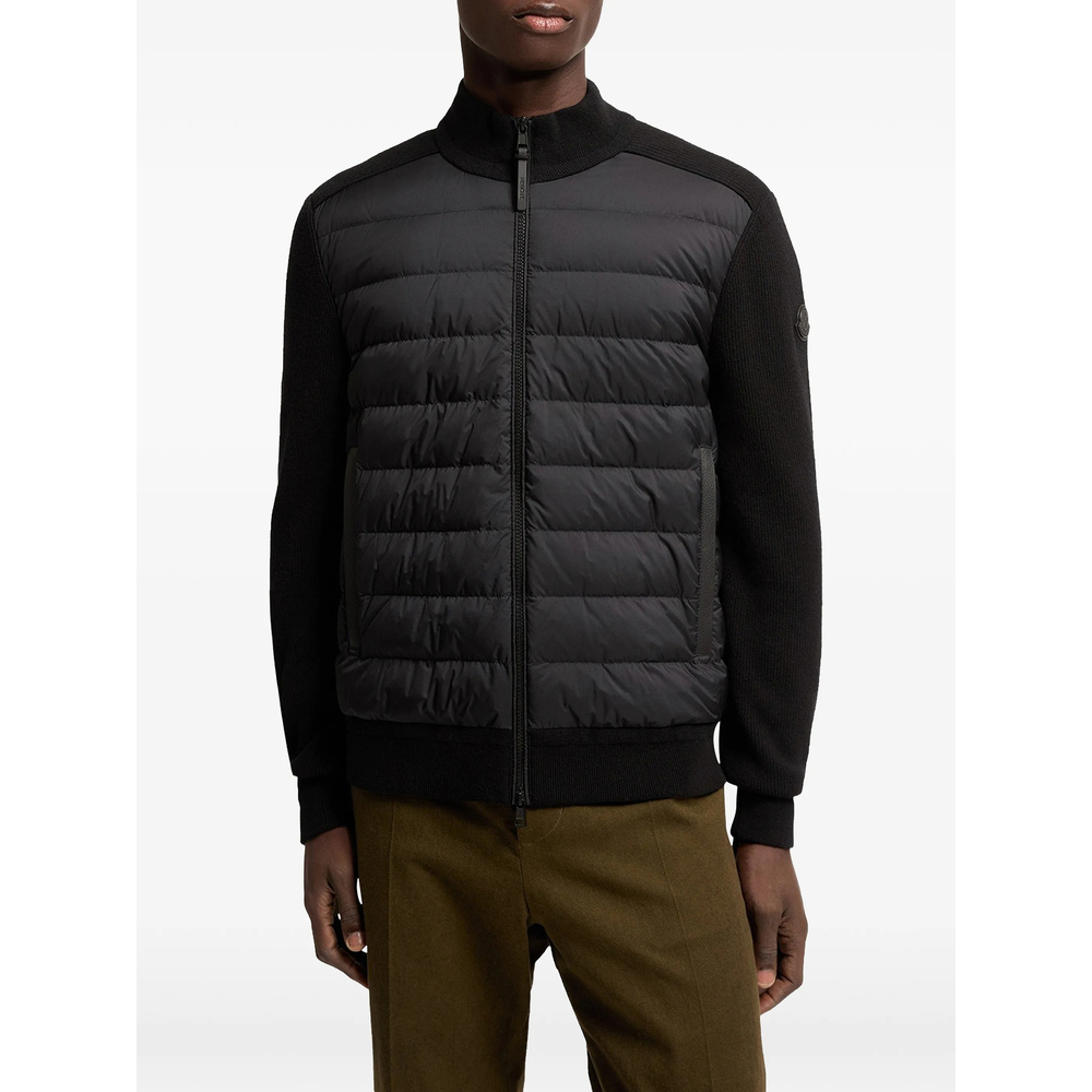 & Cashmere Blend Padded Zip-Up Cardigan