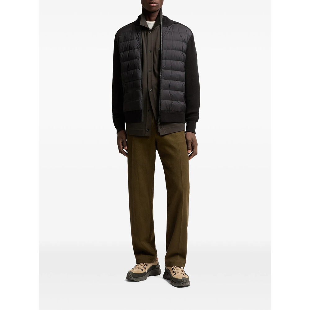 & Cashmere Blend Padded Zip-Up Cardigan