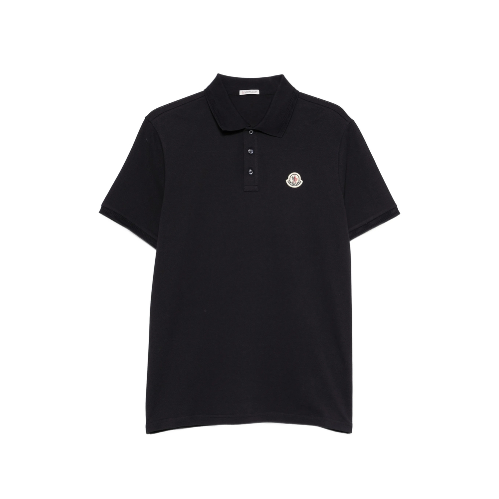 Moncler Logo Patch Cotton Piquet Polo Shirt