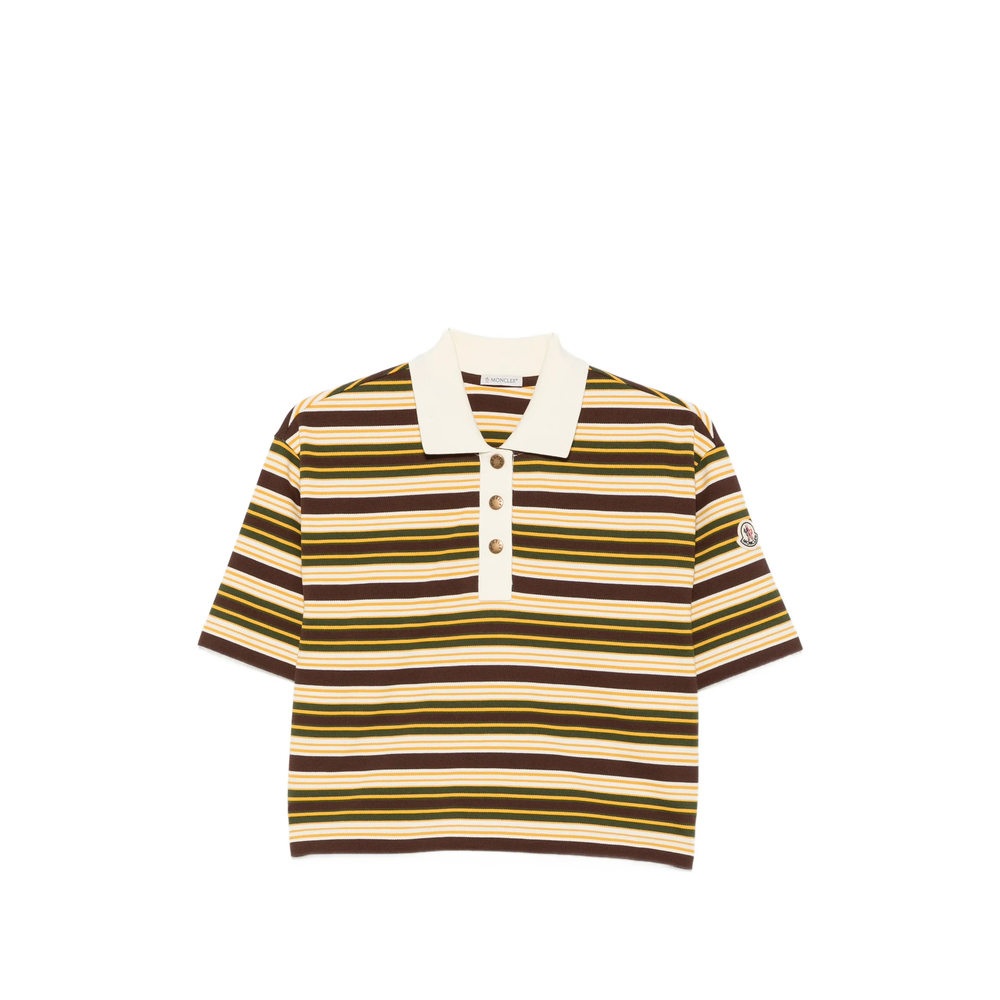 Moncler Manica Corta Striped Short-sleeve Polo Shirt