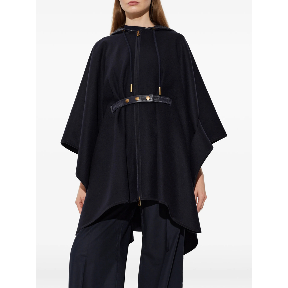 Padded Wool Blend Cape