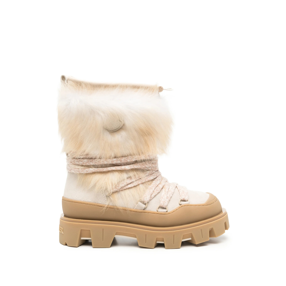 Fur-Trim Lace-Up Boots