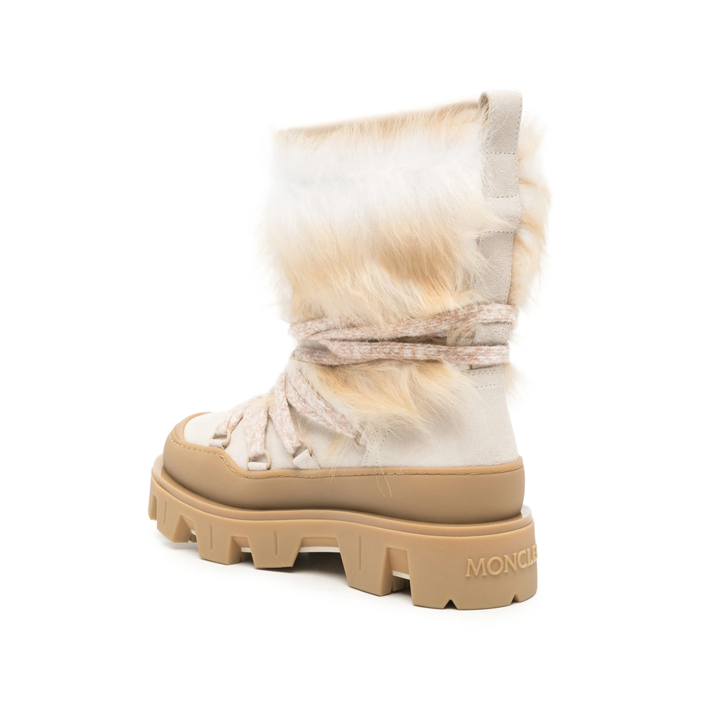 Fur-Trim Lace-Up Boots