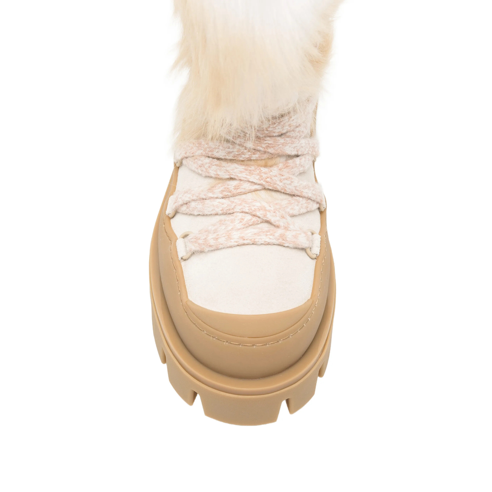 Fur-Trim Lace-Up Boots