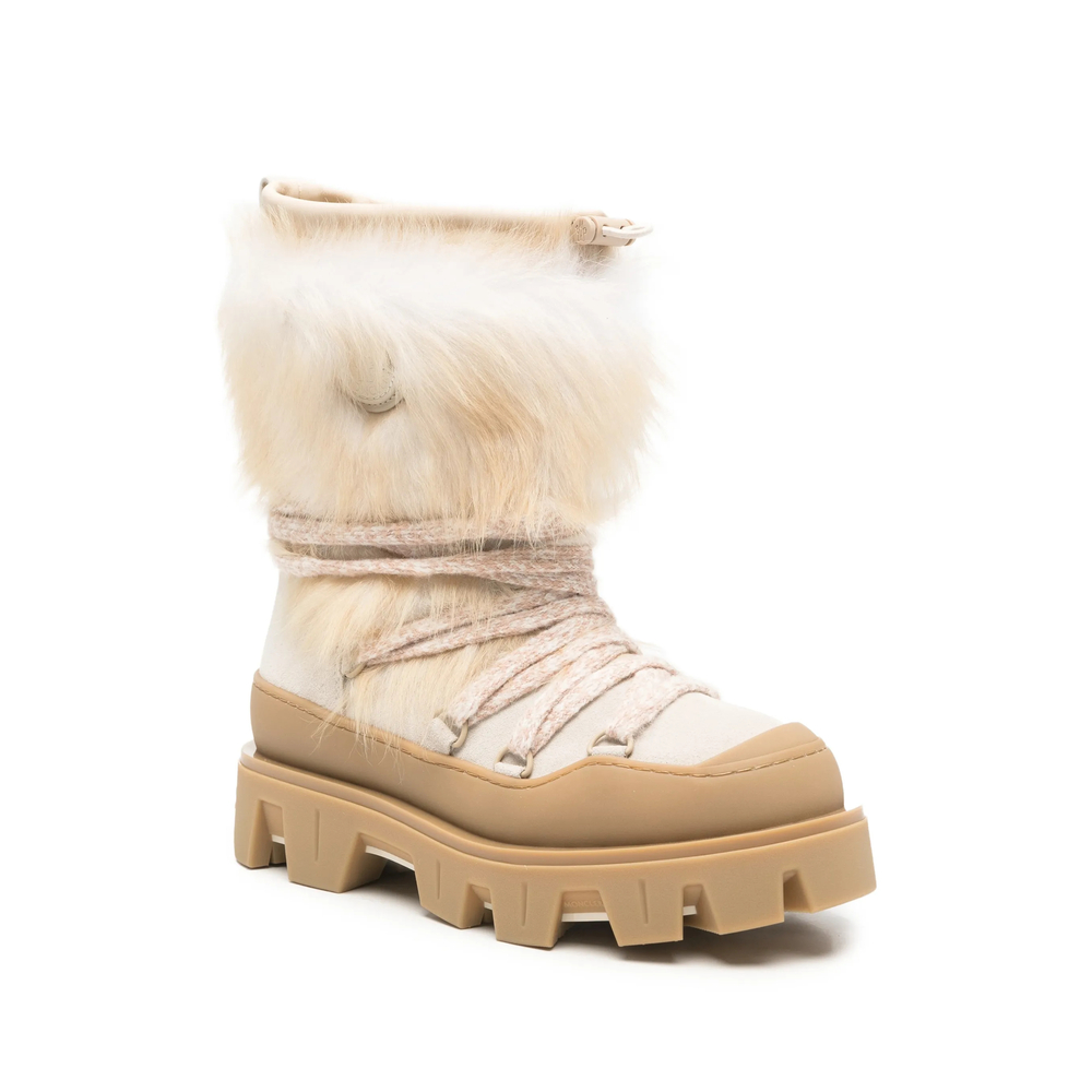 Fur-Trim Lace-Up Boots