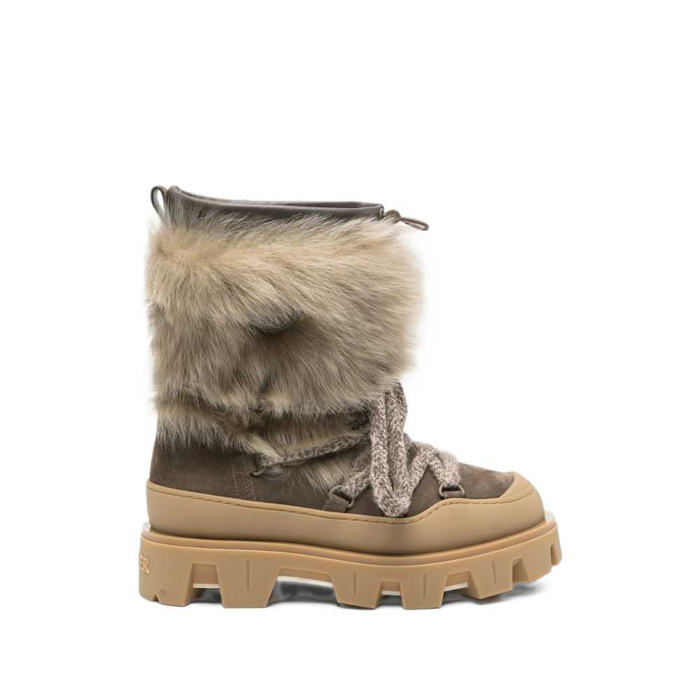 Fur-Trim Lace-Up Boots