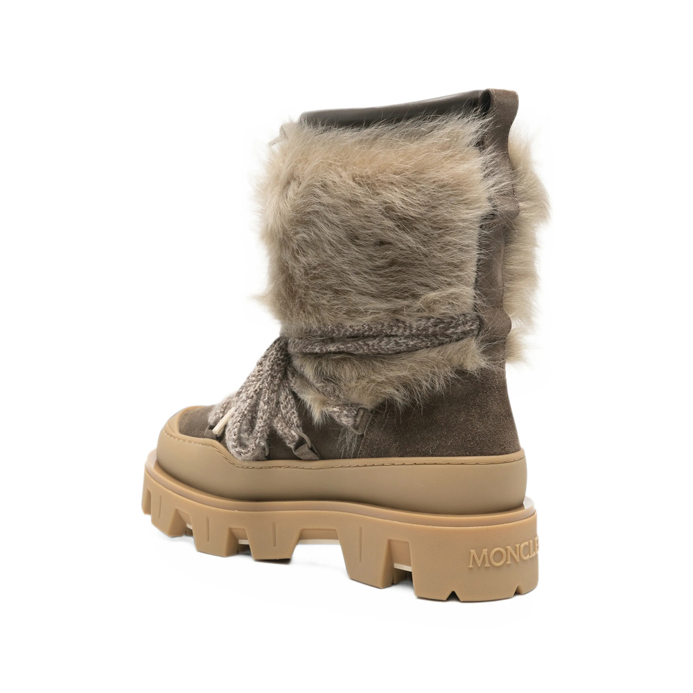 Fur-Trim Lace-Up Boots