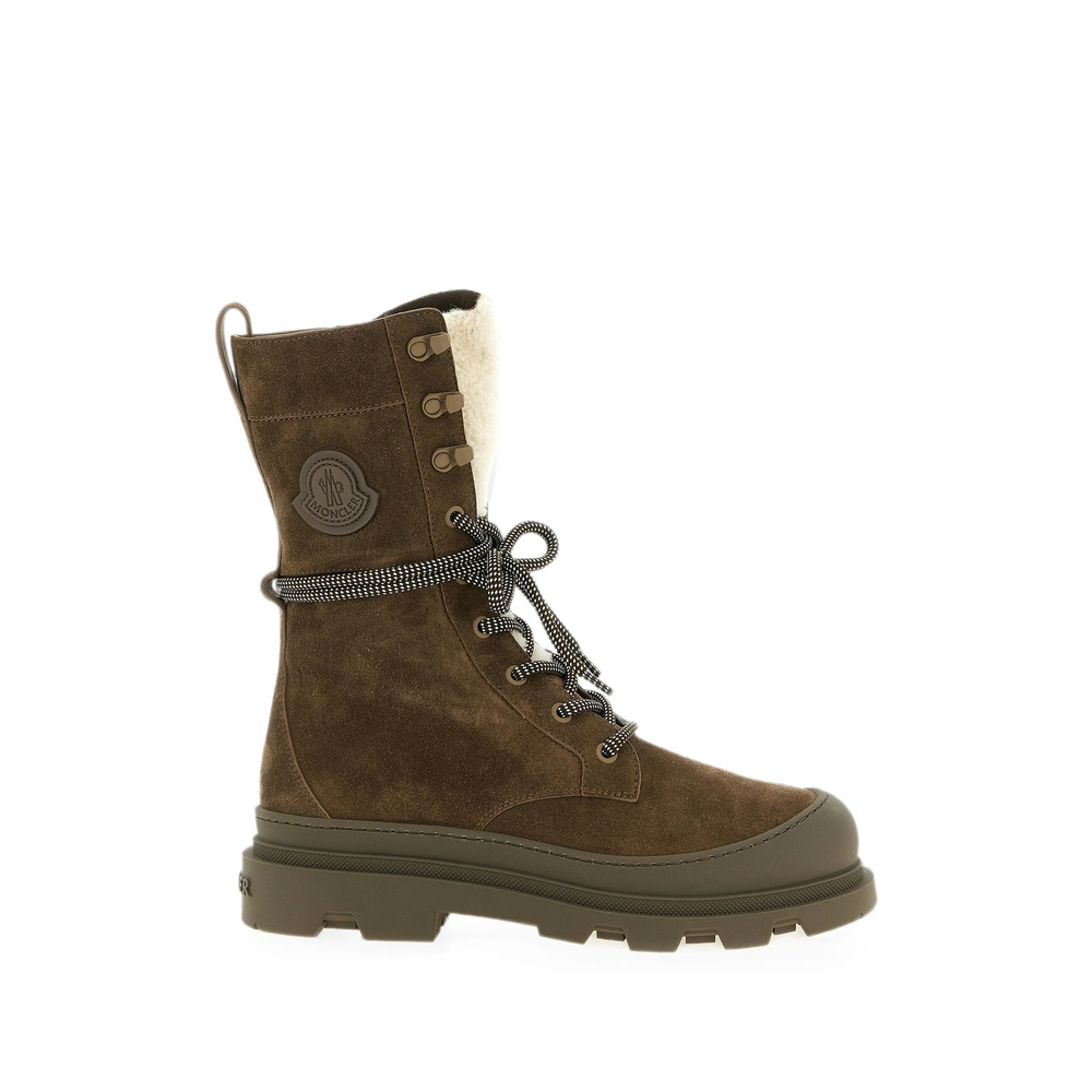 Moncler Vera High Suede & Shearling Lace-up Boots