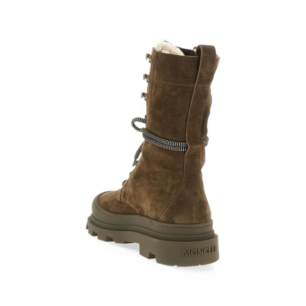 Vera High Suede & Shearling Lace-Up Boots