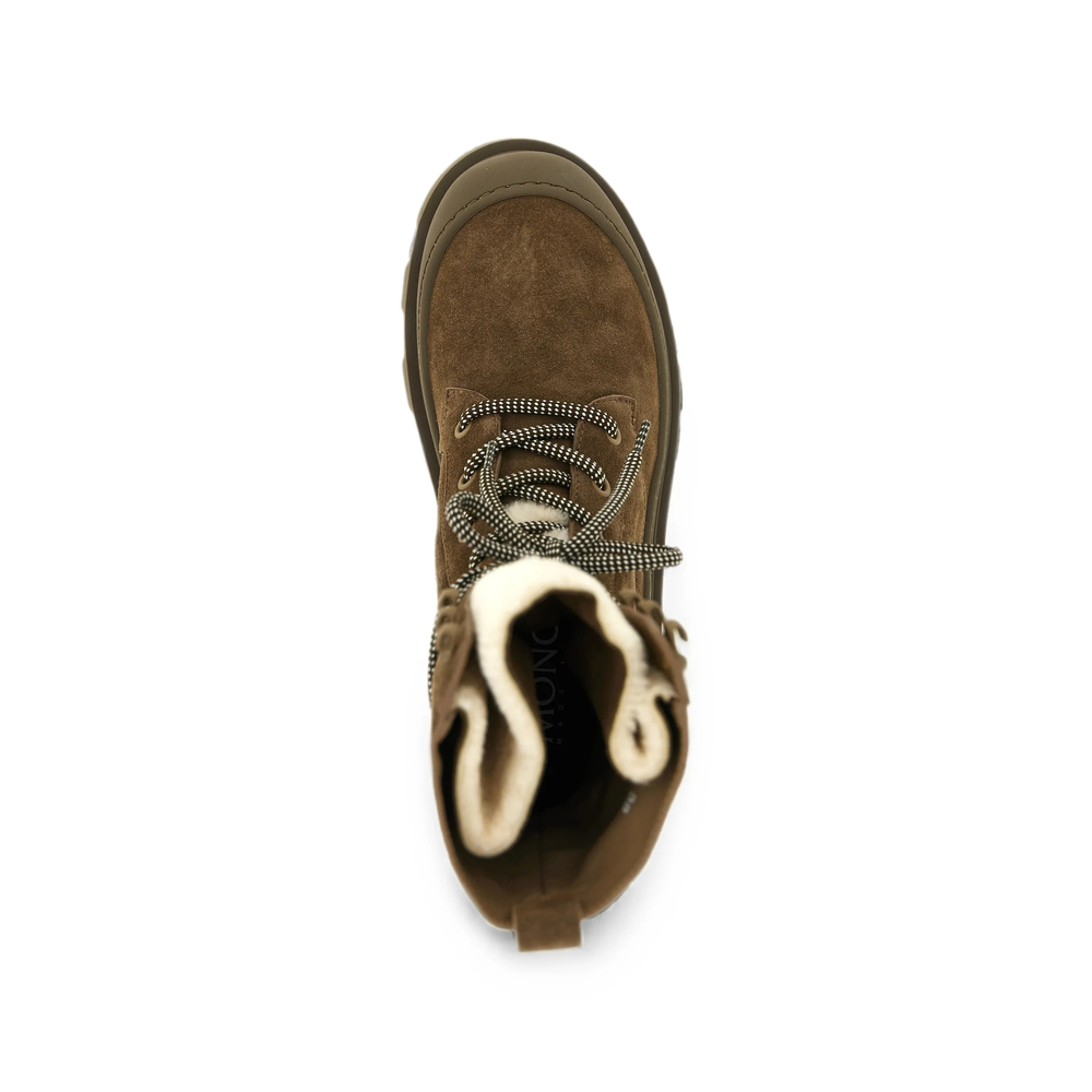 Vera High Suede & Shearling Lace-Up Boots