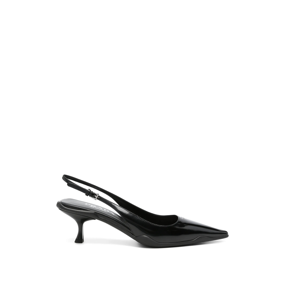 Prada Brushed Leather Slingback Pumps