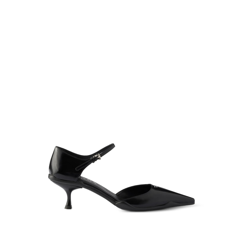 Prada Decollete Brushed-leather D'Orsay Pumps