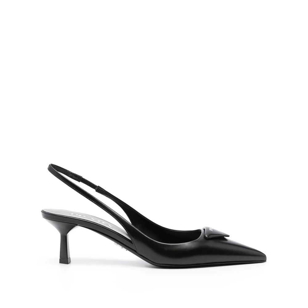 Prada 70mm Leather Slingback Pumps