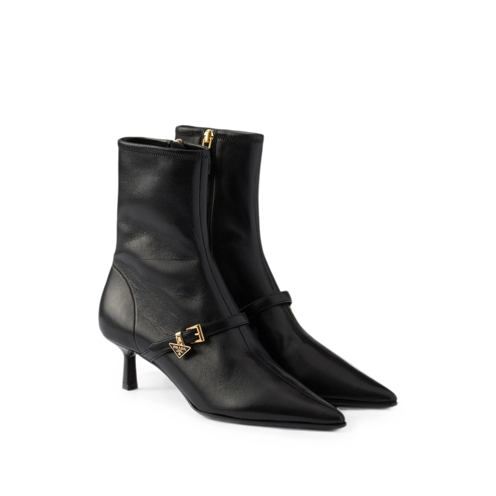 Stretch Nappa Leather Booties