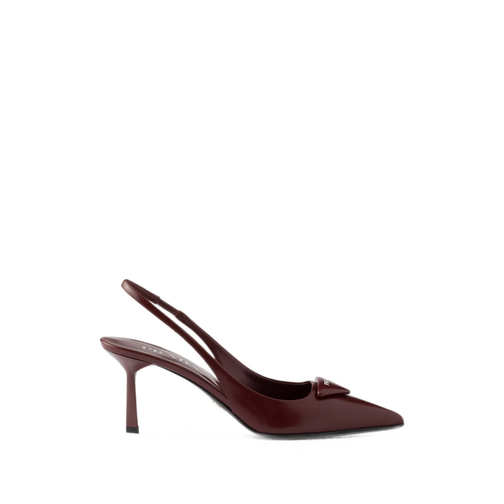 Prada Brushed-leather Slingback Pumps