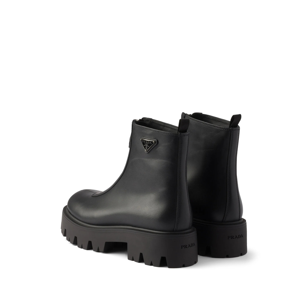 Leather Zipper Booties