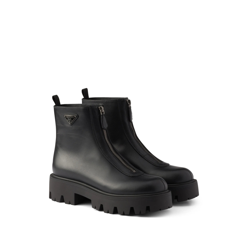 Leather Zipper Booties