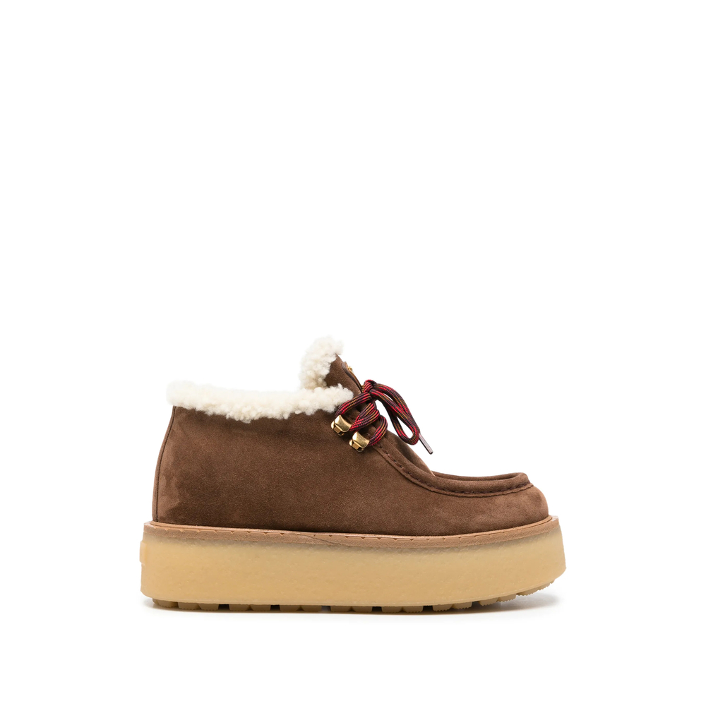 Prada Shearling-lined Suede Booties