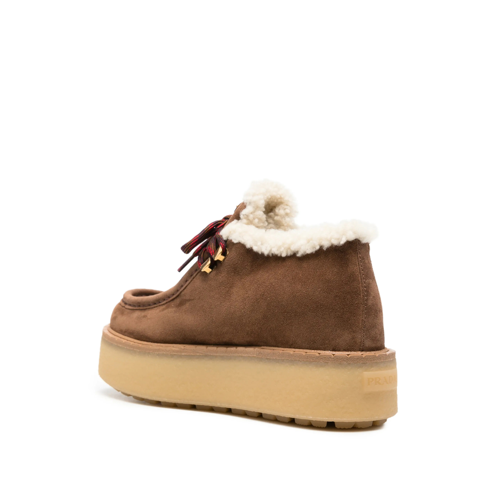 Shearling-Lined Suede Booties