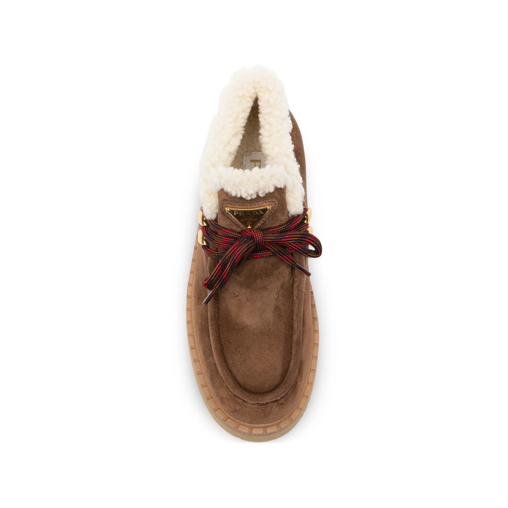 Shearling-Lined Suede Booties