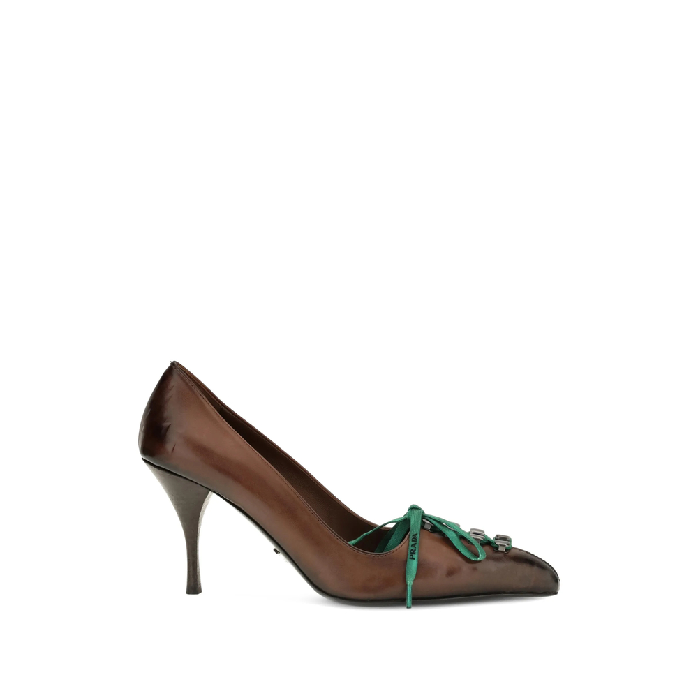 Prada Antiqued Leather Pumps