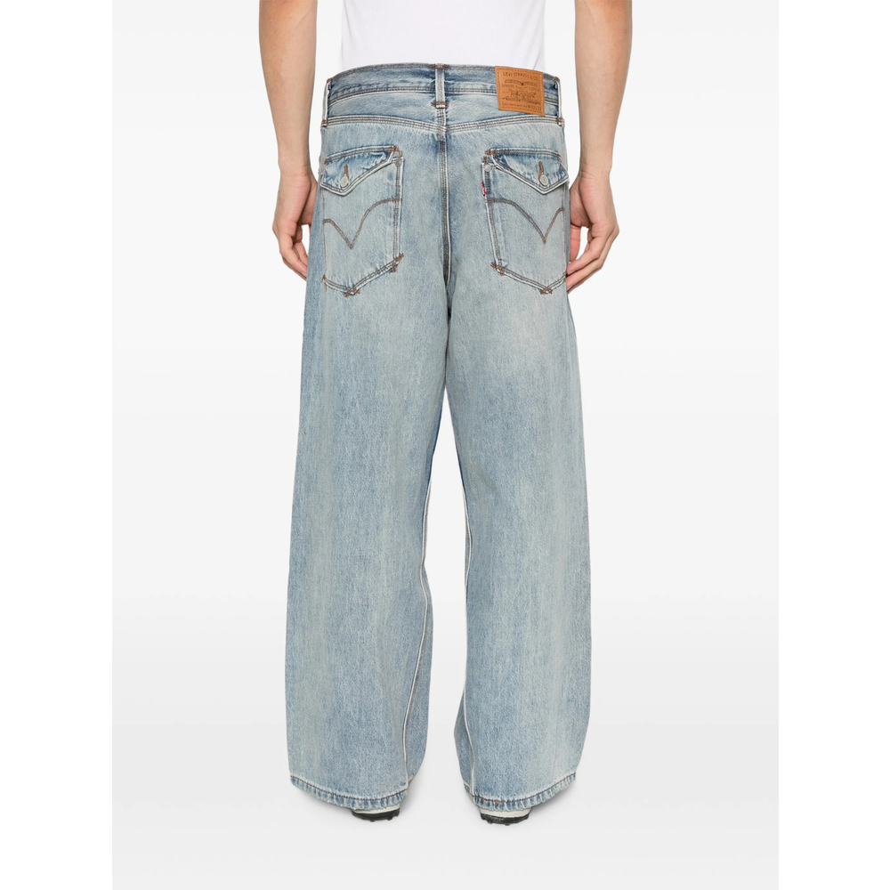 Faded Wide-Leg Jeans