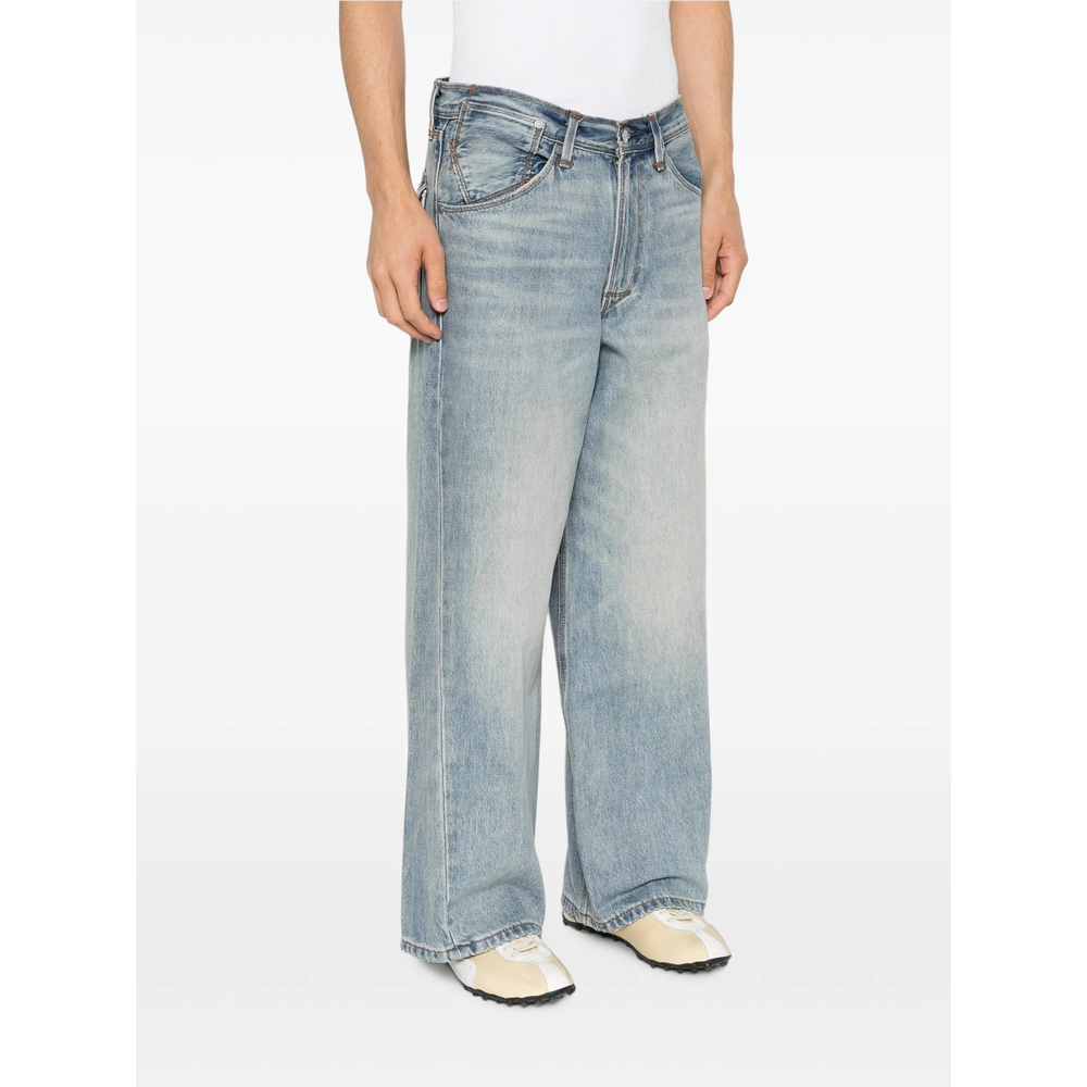 Faded Wide-Leg Jeans
