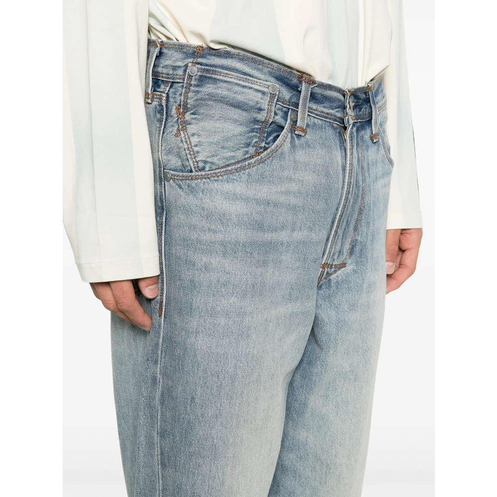 Faded Wide-Leg Jeans
