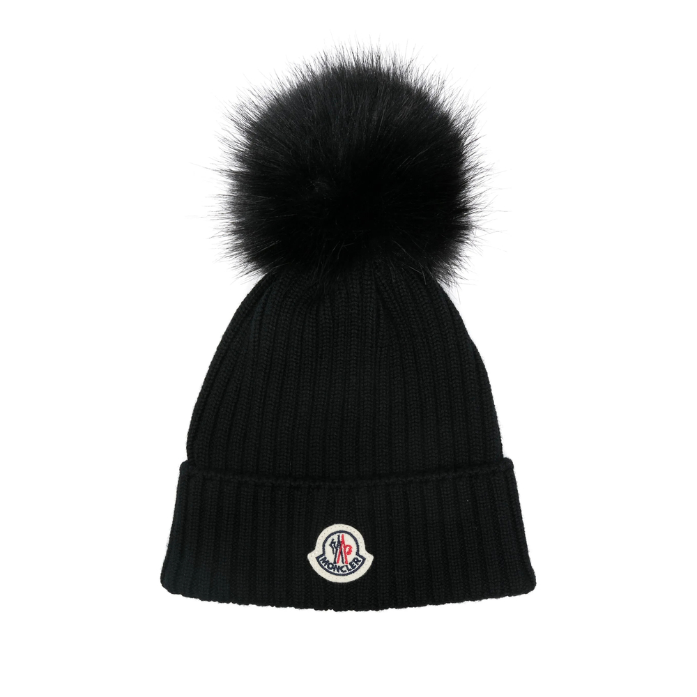 Moncler Wool Beanie With Pom Pom