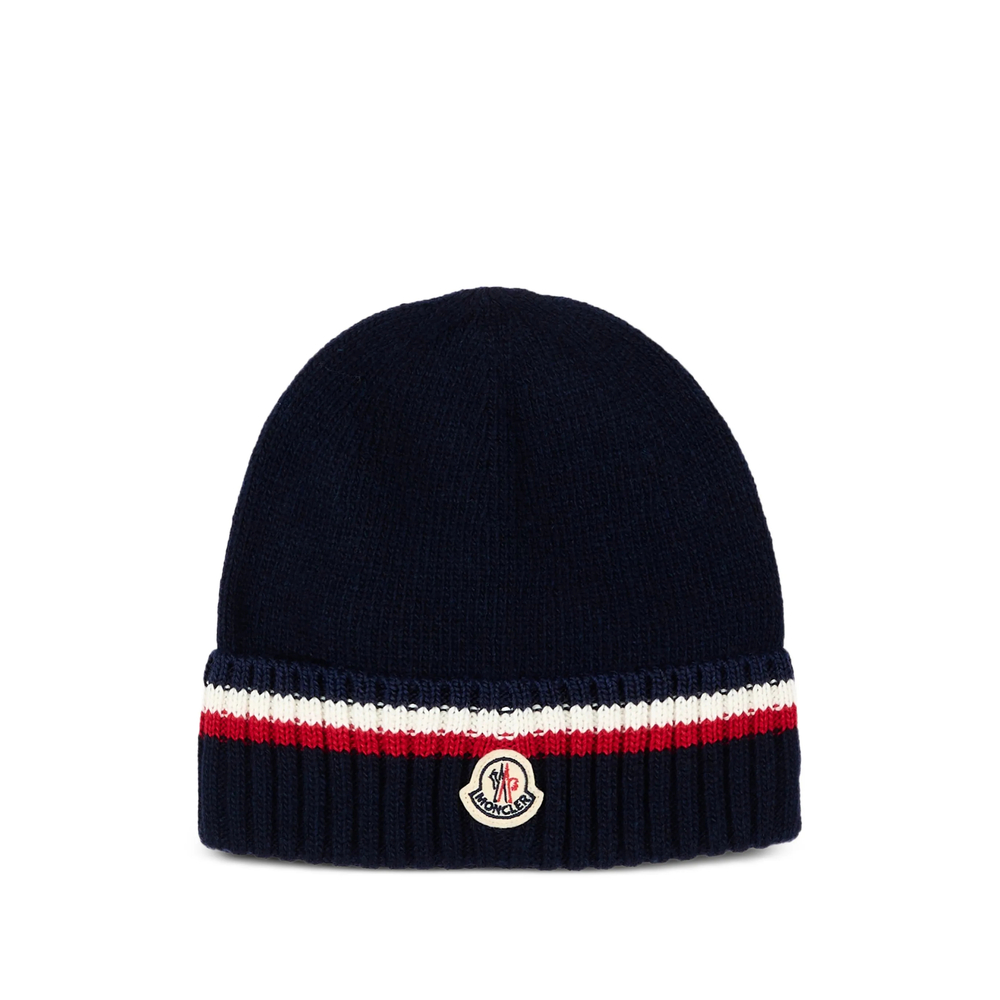Moncler Logo-patch Striped Beanie Hat