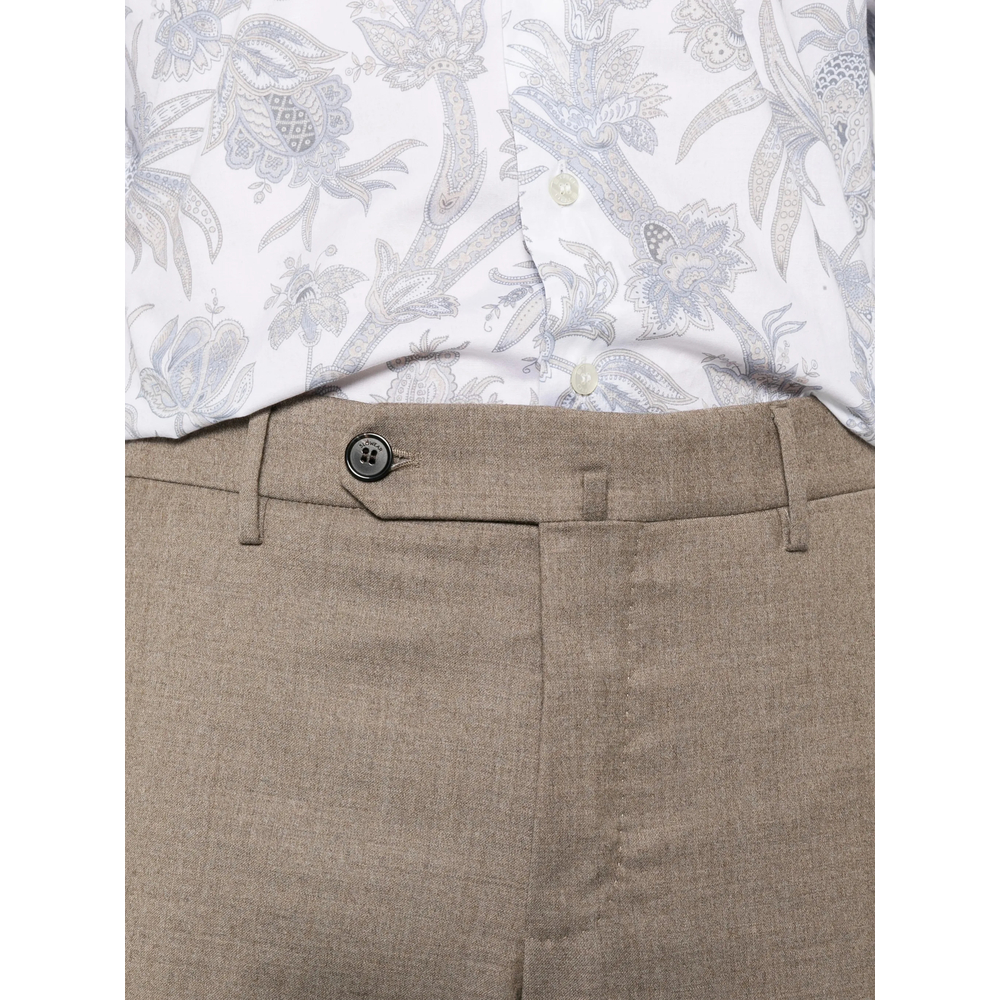 Belt-Loops Straight-Leg Trousers