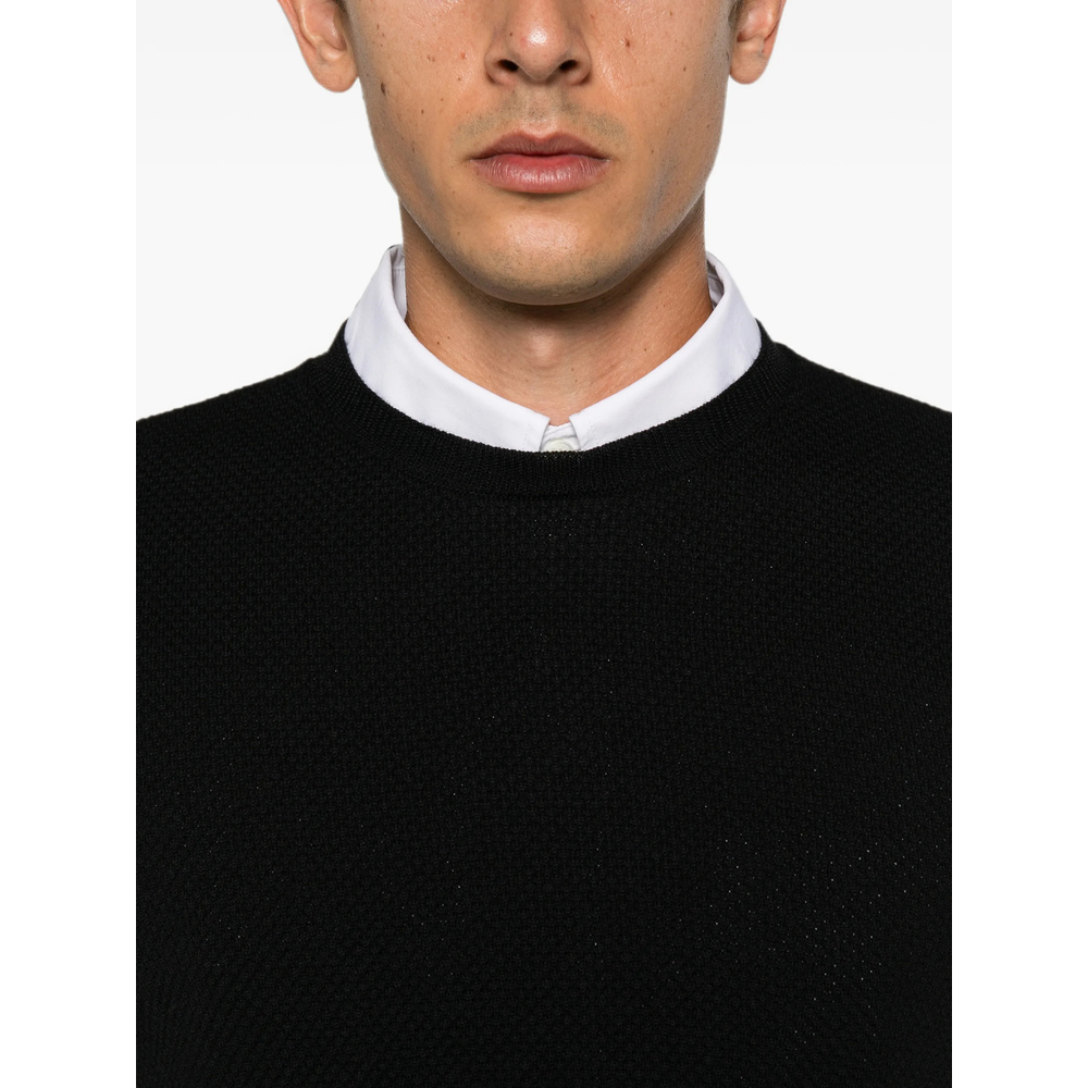 Waffle-Knit Long-Sleeve Sweater