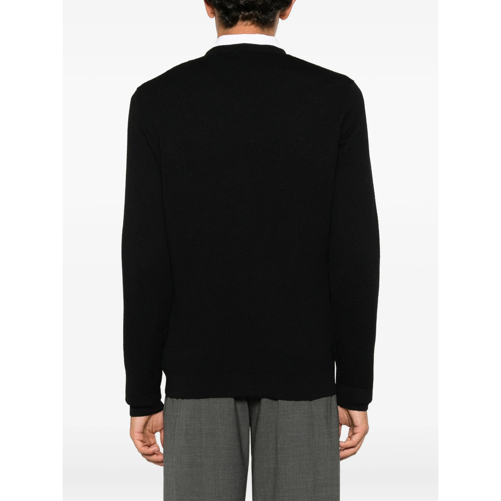 Waffle-Knit Long-Sleeve Sweater