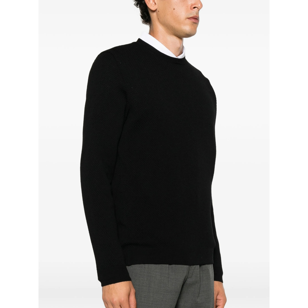 Waffle-Knit Long-Sleeve Sweater